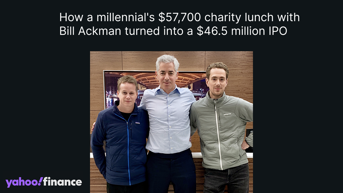 Yahoo Finance: How a millennial's $57,700 charity lunch with Bill Ackman turned into a $46.5 million IPO